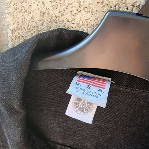 TYCA Vintage Oversized Denim Jacket Made In USA Black Wash Mens Size XL - Picture 3 of 8